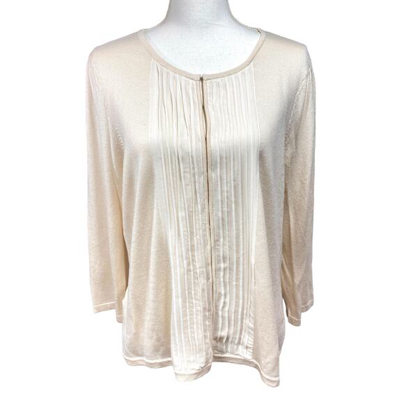 NWT Ann Taylor Ivory Cardigan Silk and Cashmere Tuxedo Front Size XL - Picture 8 of 8